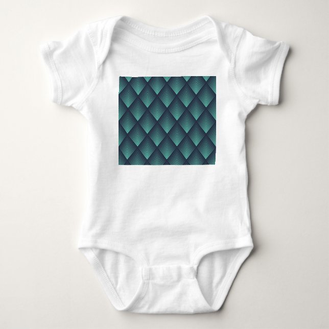 Body Chevron Op-Art bleu néon. (Devant)