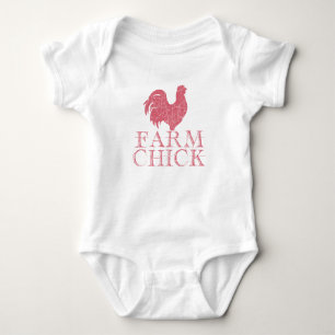 Body Chick de la ferme rouge avec coq