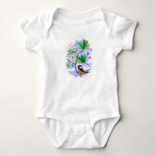 Body Chickadee Bird in Tree Baby Jersey Bodysuit