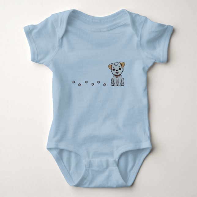 Body Chien bébé avec empreintes T-shirt (Devant)