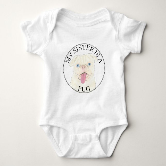 Body Chien blanc Carlin Big Sister (Devant)