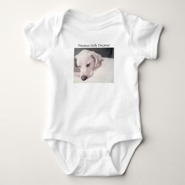 Body Chien blanc mignon dormant paisiblement bébé corps (Devant)