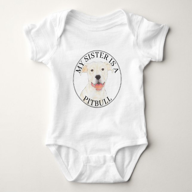 Body Chien blanc Pitbull Grande Soeur (Devant)