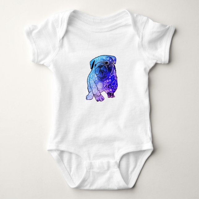 Body Chien de taule Mandala Art Jersey Bodysuit, Blanc (Devant)