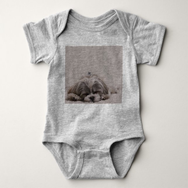 Body Chien dormant Shih tzu Baby Bodysuit, Chien dorman (Devant)