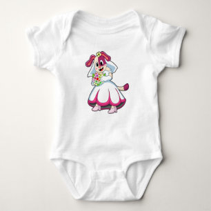 Body Chien en marié avec robe Mariage & Fleurs