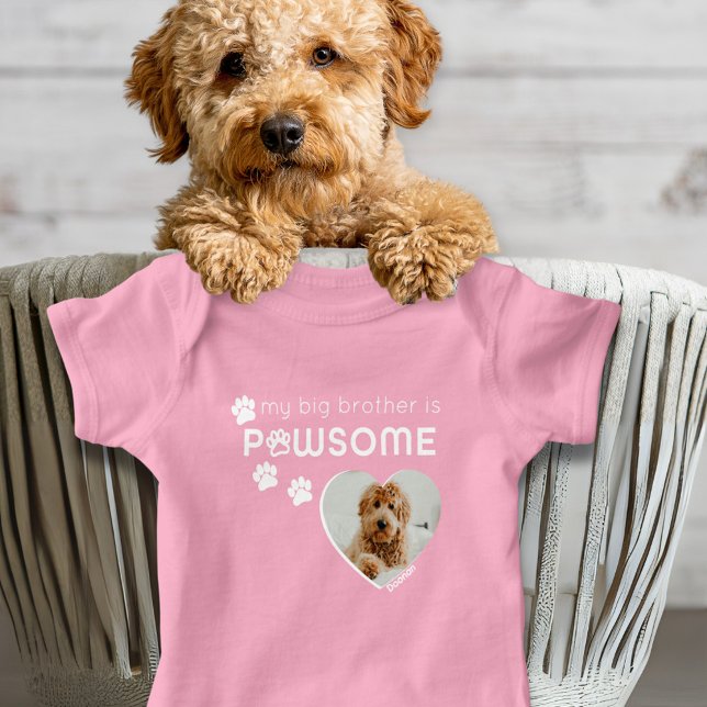 Body Chien le plus mignon Grand Frère ou Grande Sœur Ph (Custom photo bodysuit for a baby with a dog big sister or dog big brother who is pawsome)