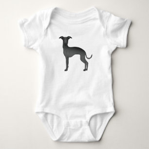 Body Chien noir italien Greyhound mignon caricaturé