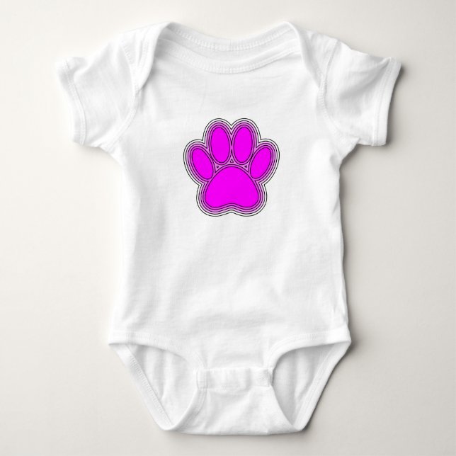 Body Chien Paw En Rose Avec Des Contours (Devant)