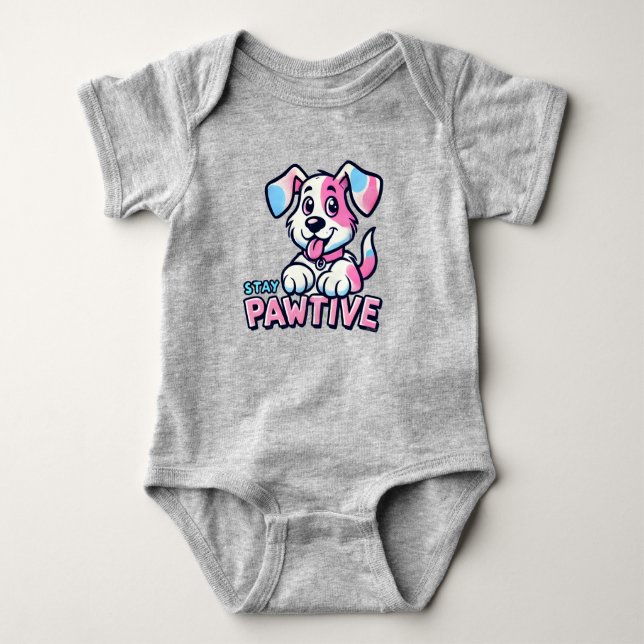 Body Chien rose Animé Bodysuit pour bébé (Devant)