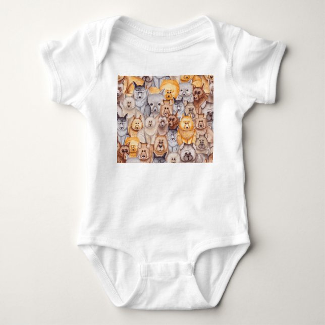Body Chiens Aquarellés : Whimsical Seamless Fun (Devant)
