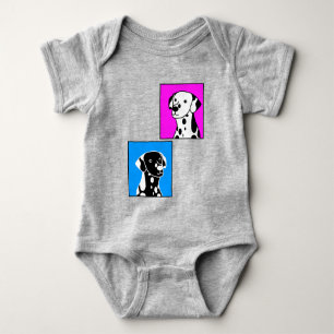 BODY CHIENS NOIRS ET BLANCS CUTTÉS DESSINANT LES EMPREI