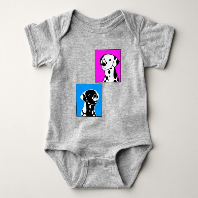 BODY CHIENS NOIRS ET BLANCS CUTTÉS DESSINANT LES EMPREI (Devant)