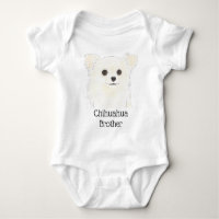 Chihuahua à poil long blanc personnalisé