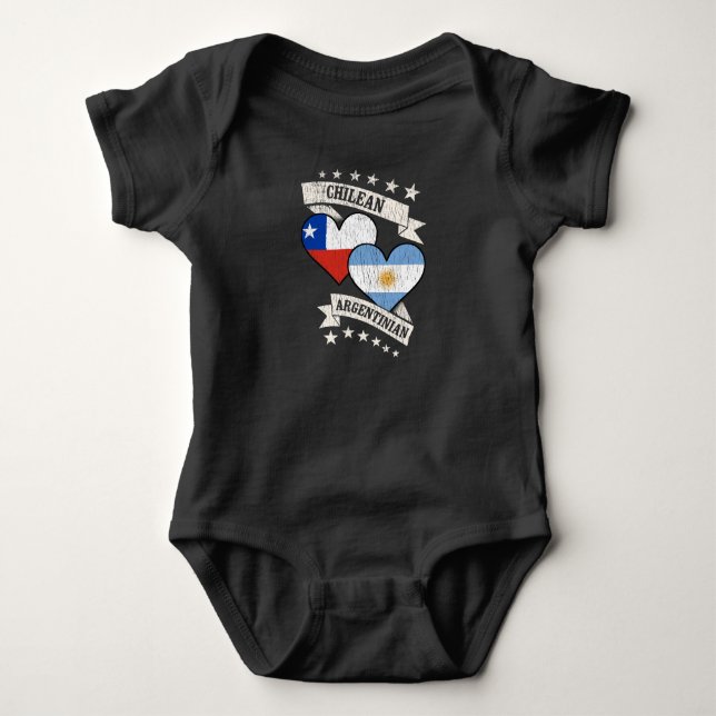 Body Chili Argentine Drapeaux cardiaques Chili Argentin (Devant)