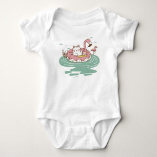 Body Chill Chat Flamant rose Float Baby T-shirt