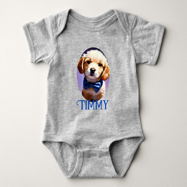 Body Chiot souple adorable avec jolie Cravate de Bow bl (Devant)