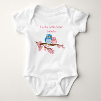 Chouette-frère Petite-soeur jumelée T-shirt bébé