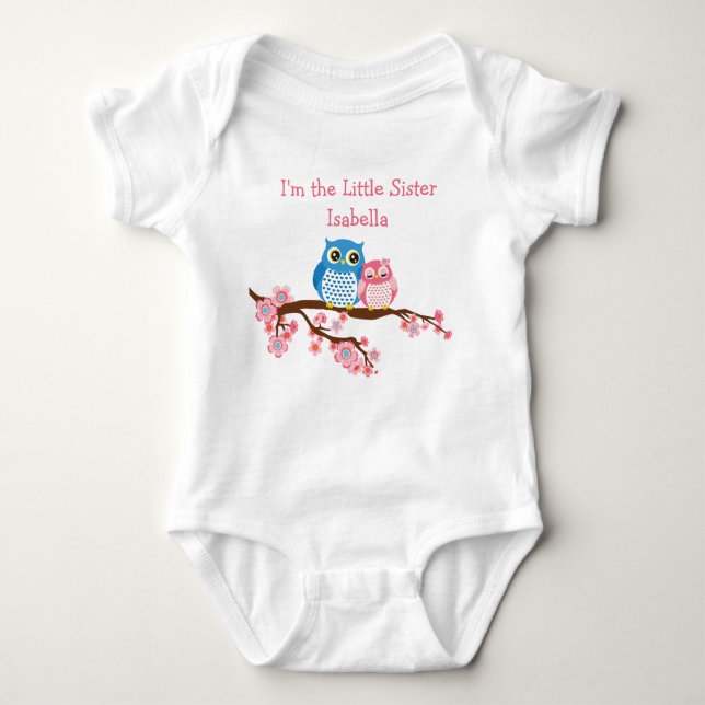 Body Chouette-frère Petite-soeur jumelée T-shirt bébé (Devant)