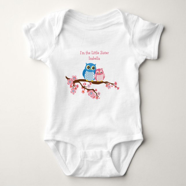 Body Chouette-frère Petite-soeur jumelée T-shirt bébé (Devant)