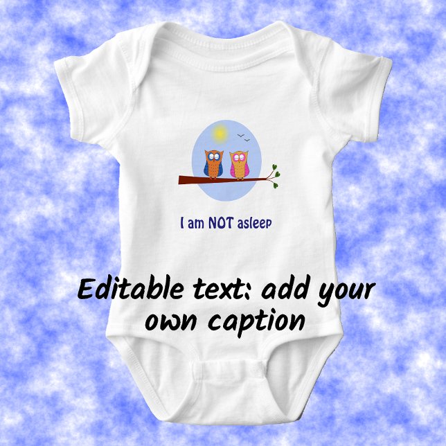 Body Chouettes de jour drôle dessin animé texte personn (Créateur téléchargé)