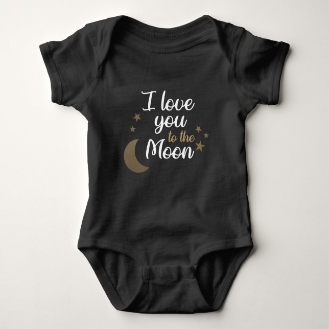 Body Christelijke Baby Romper - Je t'aime sur la lune (Devant)