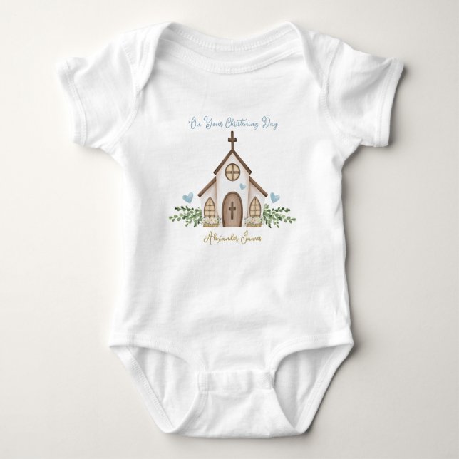 Body Christening Church Eucalyptus Leaves T-Shirt (Devant)