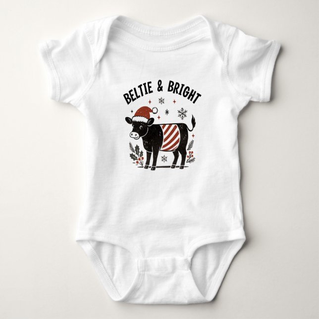 Body Christmas Baby Beltie Farmer Belted Galloway Cow (Devant)