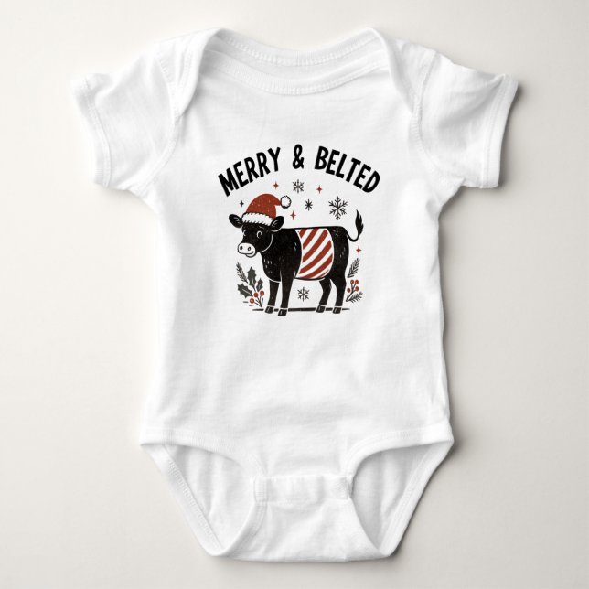 Body Christmas Baby Beltie Farmer Belted Galloway Cow (Devant)