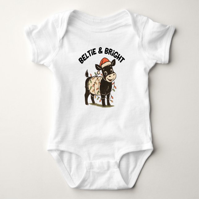 Body Christmas Baby Beltie Farmer Belted Galloway Cow (Devant)