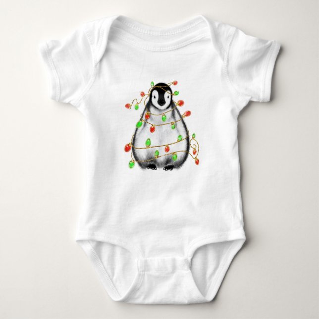 Body Christmas baby penguin red green holiday lights (Devant)