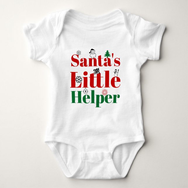 Body Christmas Santas Helper typographie rouge et verte (Devant)