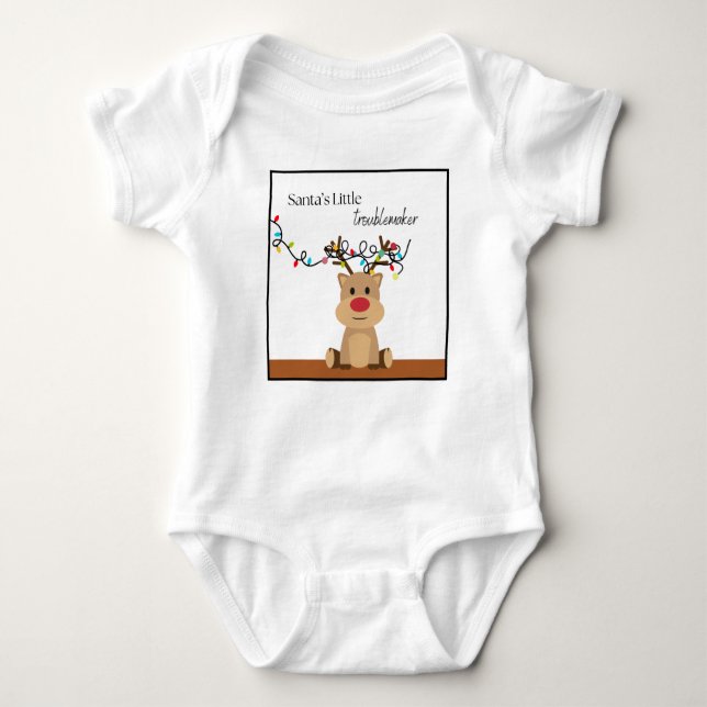 Body Christmas Shirt, Santa's Little Troublemaker (Devant)
