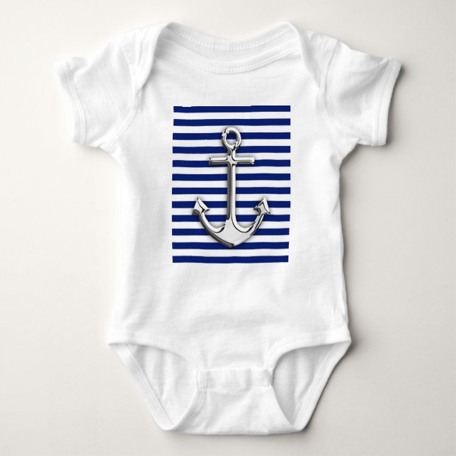 Body Chrome Anchor on Navy Stripes (Devant)