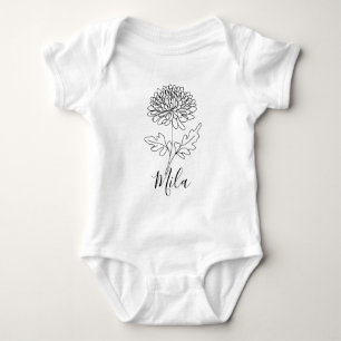 Body Chrysanthème de naissance personnalisé de novembre