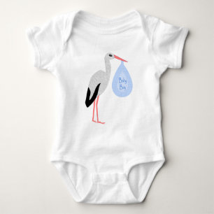 Body Cigogne Bébé Garçon Bleu Mignon