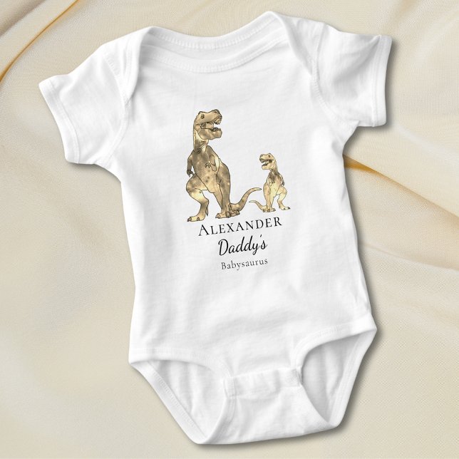 Body Citation Dinosaure Cute Personnalisée (Cute dinosaur daddy’s babysaurus quote personalized baby vest)