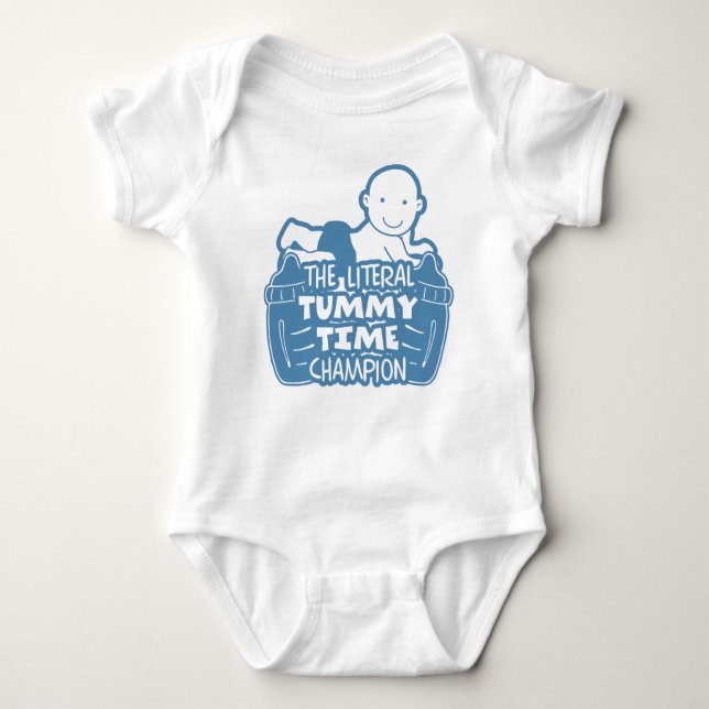 Body Citation drôle Le Literal Tummy Time Champion Blue (Devant)