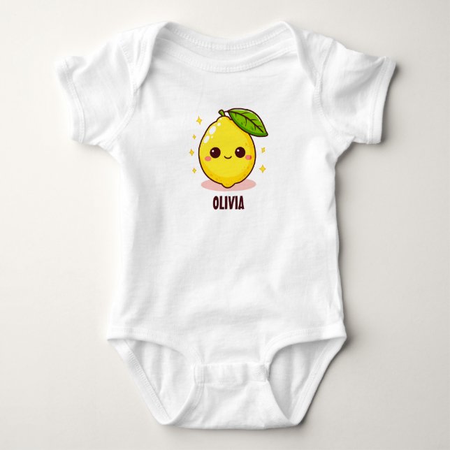 Body Citron jaune mignon personnalisé (Devant)