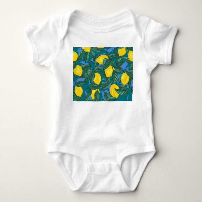 Body Citrons, feuille : motif tropical d'agrumes. (Devant)