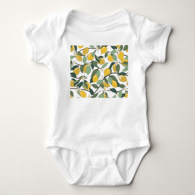 Body Citrons Jaunes, Impression Tropicale Sans Fil. (Devant)