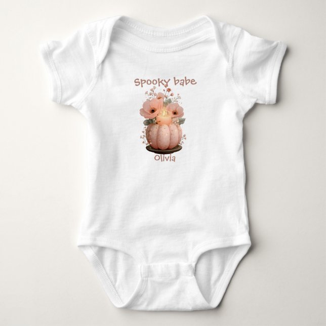 Body Citrouille bébé éffrayant pour filles (Devant)