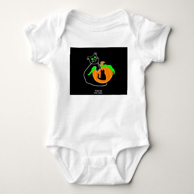 Body Citrouille de Chat Noir Baby Jersey Bodysuit (Devant)