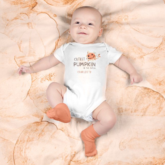 Body 🎃 Citrouille le plus croustillant dans l'Hallowee (Cutest Pumpkin in the Patch Handdrawn Halloween Baby Bodysuit ©Susanne Sachers - Sunny Mind Design)
