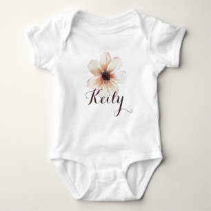 Body Clé Nom Bébé Fille Vêtements Personnalisé Fleur Ro