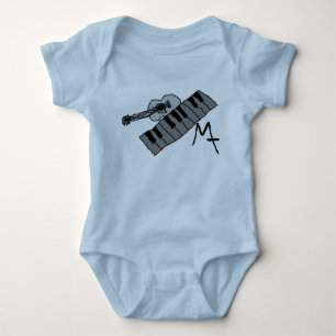 Body clés de piano et onsie de bébé de guitare
