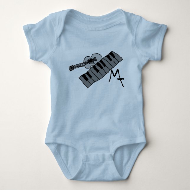 Body clés de piano et onsie de bébé de guitare (Devant)