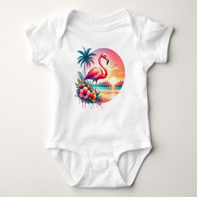 Body Clipart coucher de soleil Flamant rose rose (Devant)