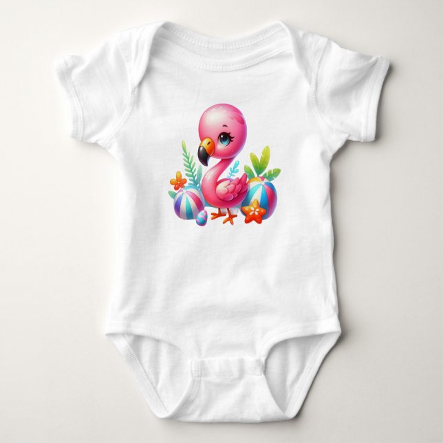 Body Clipart de dessin Flamant rose aquarelle (Devant)
