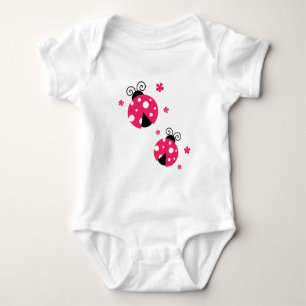 Body Coccinelles roses mignonnes et fleurs